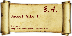 Becsei Albert névjegykártya