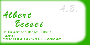 albert becsei business card